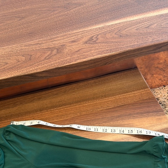 Elegant Green  3/4 Sleeve Women's Top with Ruffle Hem - Picture 9 of 9